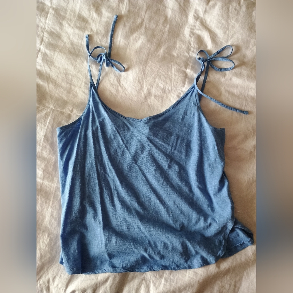H&M Blue Tank Top Tie Strap